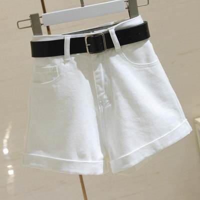 High waisted versatile rolled edge A-line shorts 卷边A字短裤