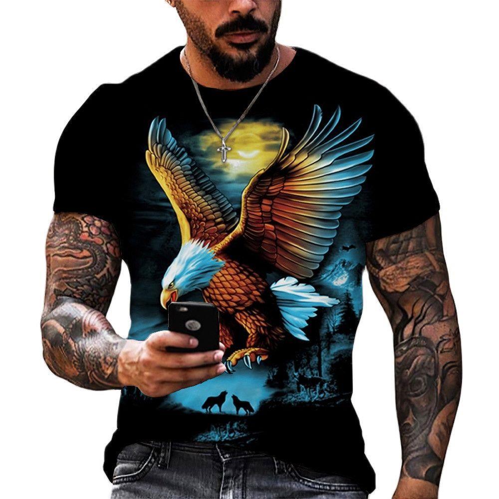 Flying Eagle 3D Printed Plus Size T-Shirt飞鹰3D打印大码T恤