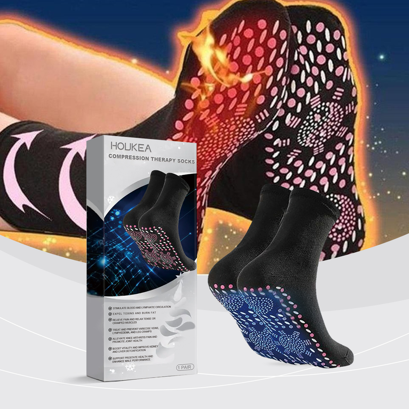 Massage socks for gentle foot warmth, softness, and skin fri