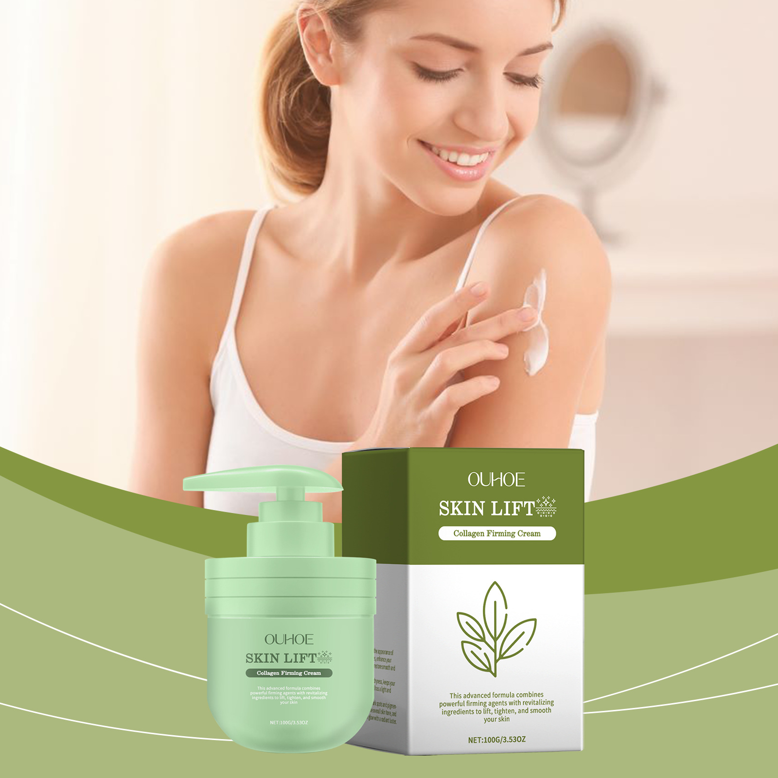 Collagen cream gently replenishes moisture, softens the skin