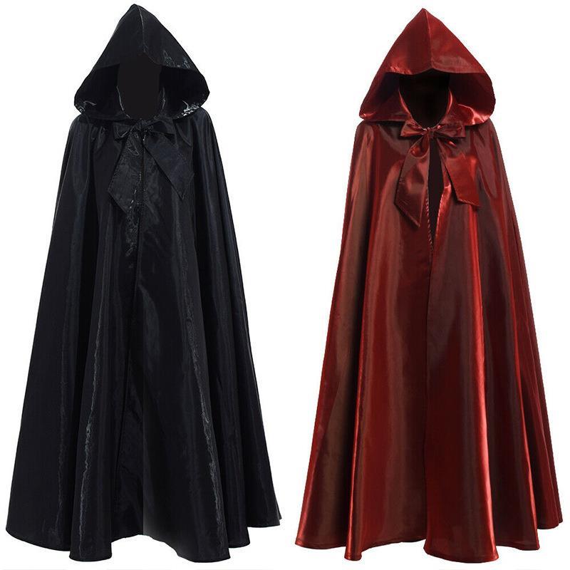 Halloween Witch Wizard Cosplay Costume Hood Cloak Adult-封面
