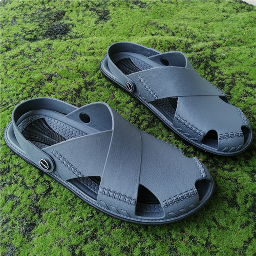 越南进口橡胶包头男士凉鞋夏季