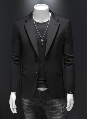 男士高级感品质弹力西装外套商务休闲时尚韩版修身日常西服便西男