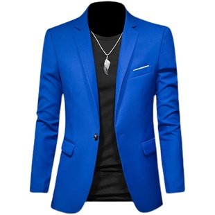 男士商务休闲时尚小西装外套修身大码职业上班工装便西单西服上衣