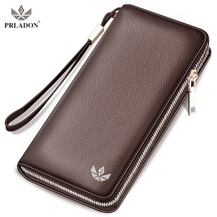 真皮钱包男长款 拉链牛皮手包商务休闲钱夹皮夹子青年学生手抓包潮