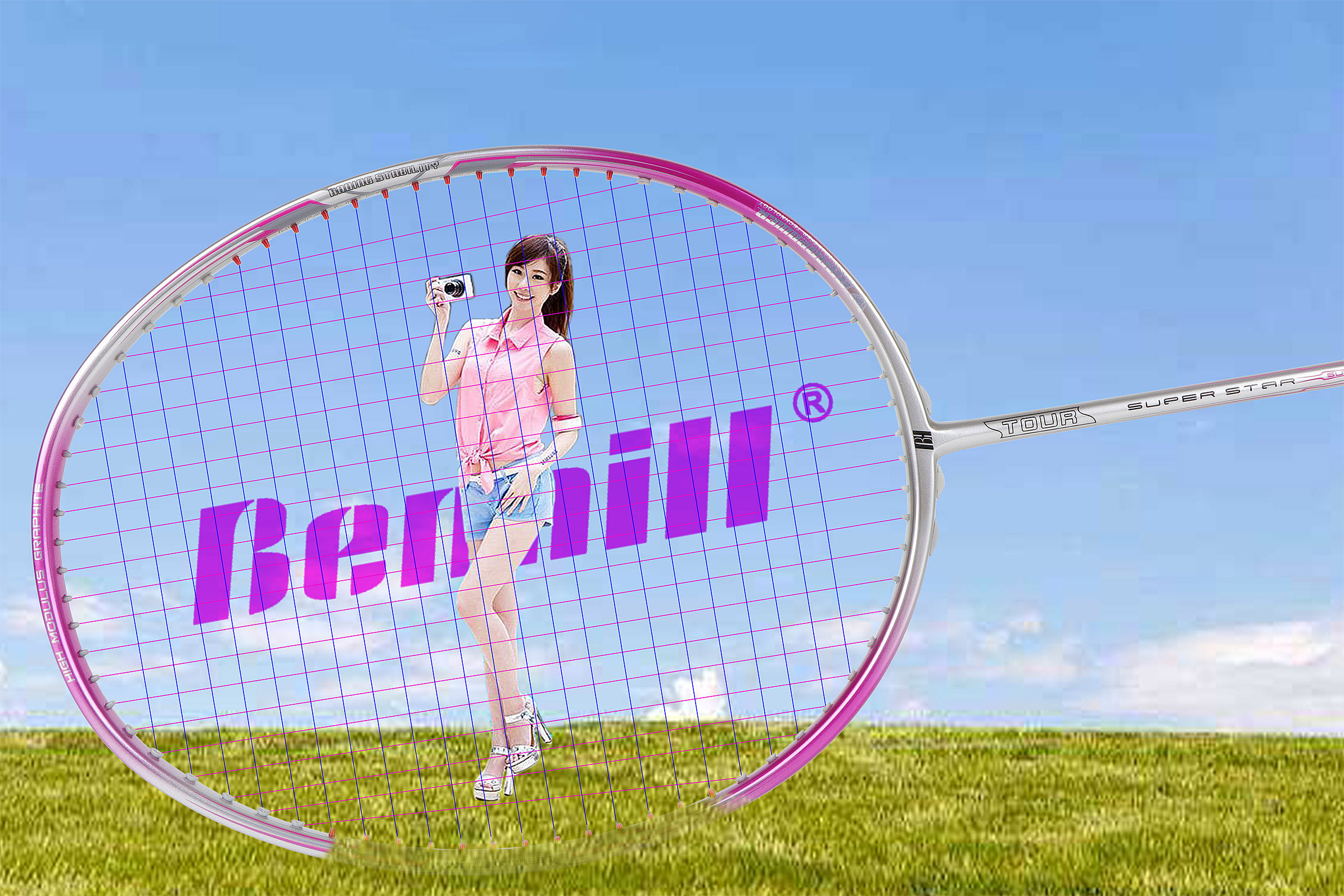 正品邦喜尔benhill邦喜儿bh超轻羽毛球拍super light ls1 女神拍