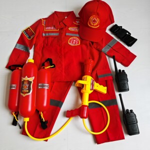 儿童消防员服装六一幼儿园角色扮演玩具水枪套装职业体验装灭火器
