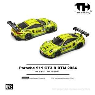 保时捷911GT3 91号 TH车模1 黄色 合金汽车模型 匠擎现车