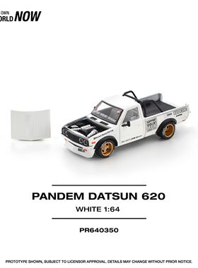 现货POP RACE 1:64 达特桑 PANDEM DATSUN 620 白色 合金汽车模型