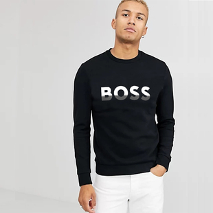 男圆领修身 T恤上衣百搭休闲 卫衣经典 Hugo Boss 现货 LOGO长袖 正品