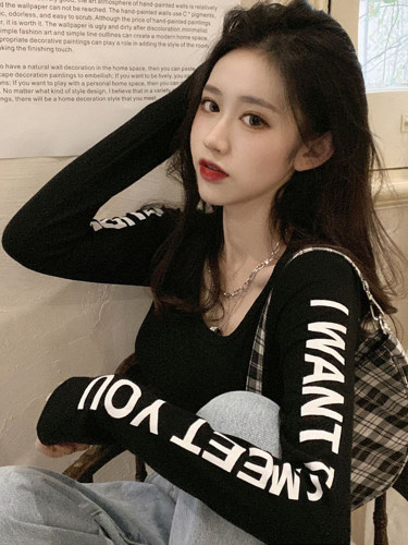 美式潮牌设计感修身辣妹短款上衣