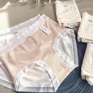 无痕 中腰女生日系风甜辣蕾丝边小兰裙三角内裤 青春田园风格 子内裤