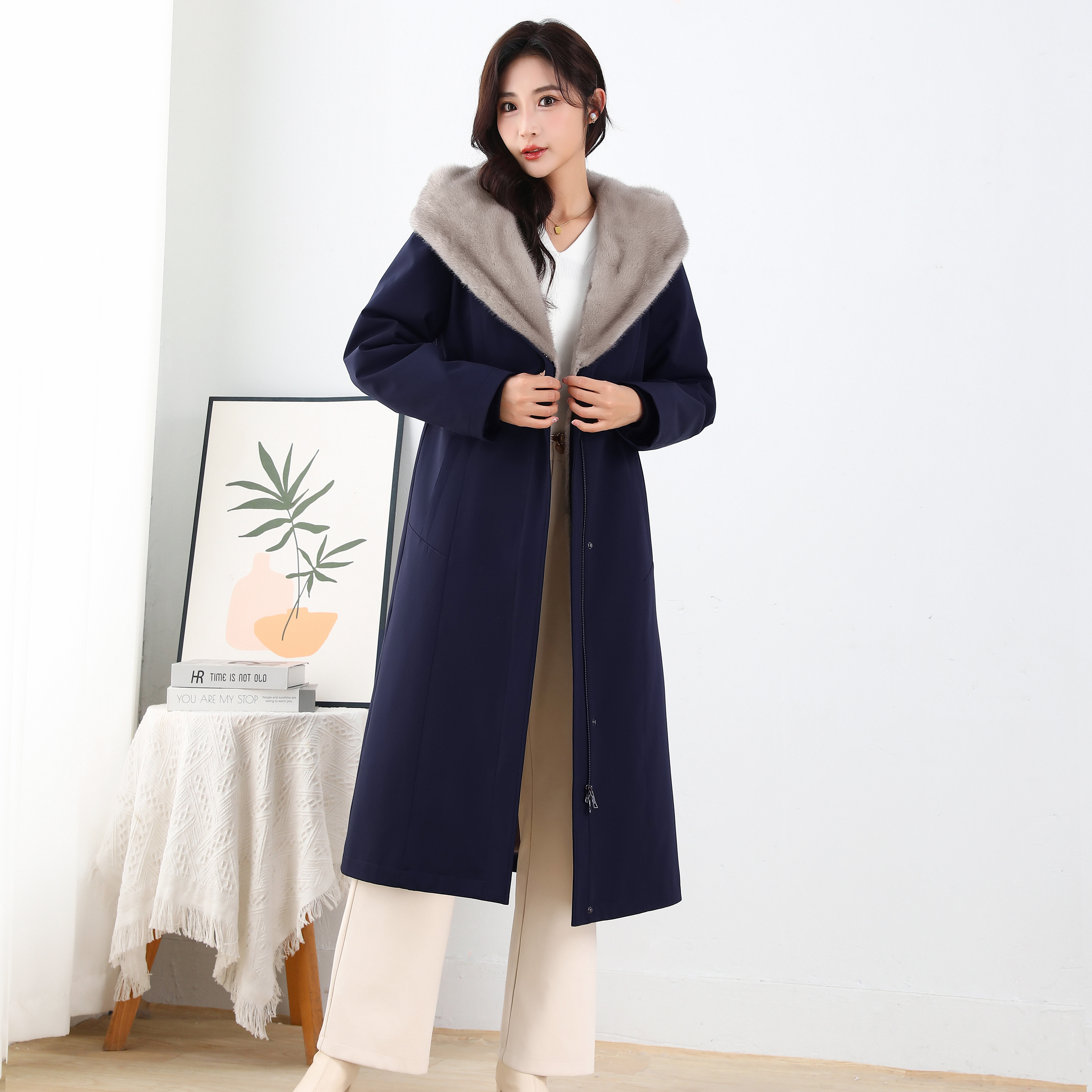 可拆卸2025新款水貂毛派克服