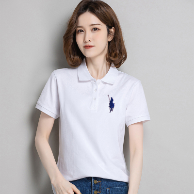 女士短袖polo衫夏季透气宽松