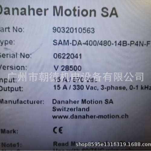 DANAHER MOTION驱动器SAM-DA-400/480-14B-P4N-F  0622041维修议