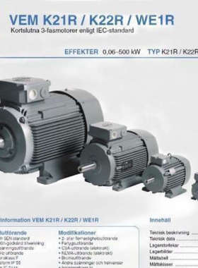 供应德国进口VEM高效电机K21R/K22R/WE1R/ KPER 90 S4三相电动机