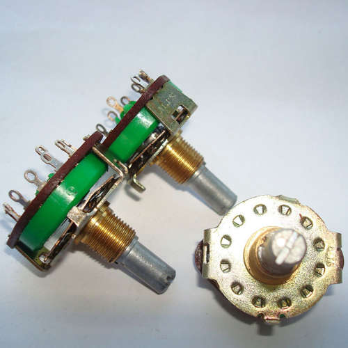 ALPS SRRM旋转波段开关1刀7档位 轴长20mm切换开关 接线脚 铜