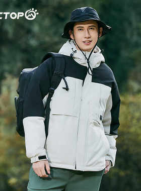 TECTOP探拓户外秋冬季防风加厚保暖工装羽绒服男士款登山休闲衣服