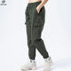 多口袋休闲长裤 针织裤 女士款 时尚 宽松卡其色运动裤 探拓户外春秋季