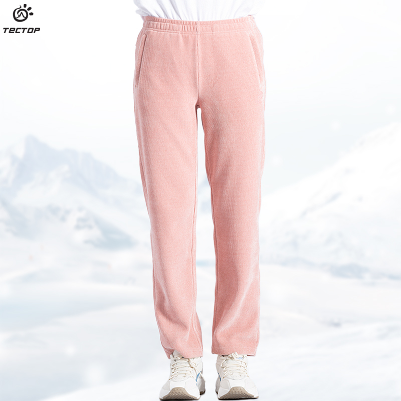 TECTOP探拓户外秋冬季灯芯绒休闲裤女士款加厚防风保暖针织运动裤