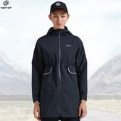 套里保暖外套 弹力运动风衣女士款 TECTOP探拓户外春秋季 防风中长款