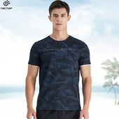 速干衣男士 弹力透气迷彩短袖 宽松透气快干t恤登山衣 新款 探拓夏季