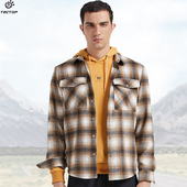 款 TECTOP探拓户外春秋季 男士 格子衬衫 宽松透气休闲速干衣 翻领长袖