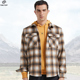 款 TECTOP探拓户外春秋季 男士 格子衬衫 宽松透气休闲速干衣 翻领长袖