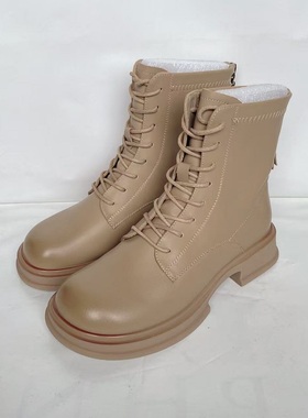 断码清仓MN英伦风马丁靴女秋冬新款单靴厚底显瘦脚百搭短靴21524