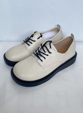 MN复古圆头系带小皮鞋女英伦韩版原宿学院风休闲厚底单鞋22072