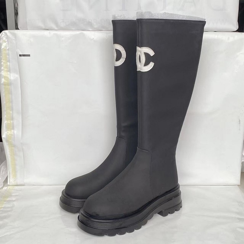 长筒靴女秋冬新款小香风厚底