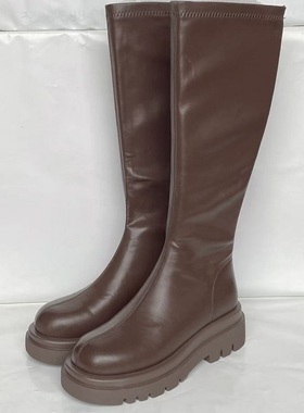断码清仓MN不过膝长靴女秋新款单靴厚底靴子高筒显瘦骑士靴21472