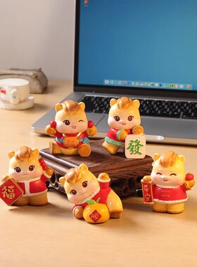 马年吉祥红马送鸿运树脂摆件