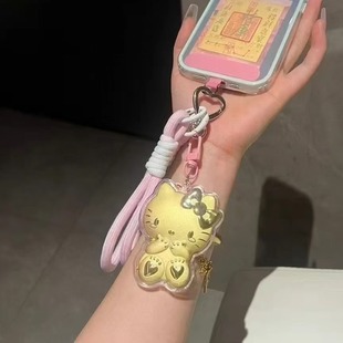 足金奶茶黄金KT猫库洛米挂件汽车包包手机挂饰情人节日礼物送女友