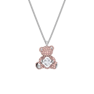 【新年礼物】施华洛世奇Teddy泰迪熊跳动的心项链吊坠配饰