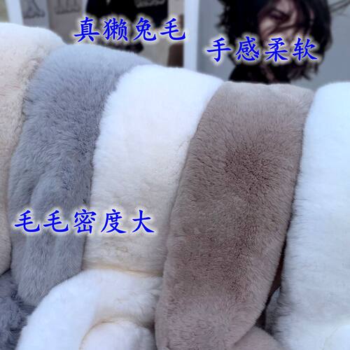 冬季双面韩版女围脖真獭兔毛