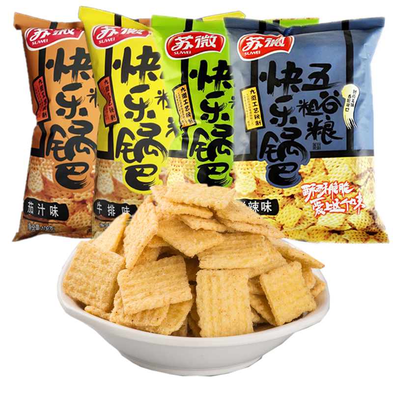 苏微粗粮手工多口味锅巴膨化食品