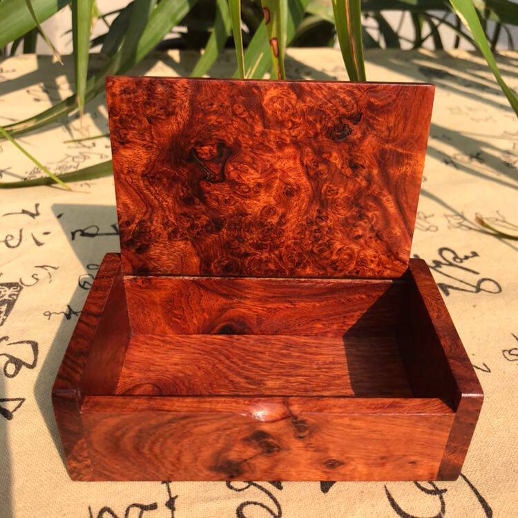 红木收纳盒花梨木大果紫檀精品烟盒名片盒樱木树瘤首饰盒收藏送礼