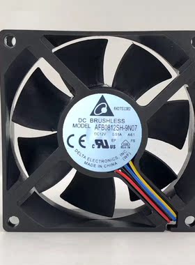 全新台达8025 8CM散热风扇 4线液压 温控调速AFB0812SH 12V 0.51A