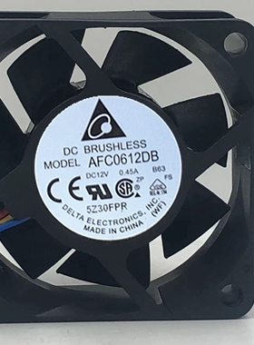 原装台达 AFC0612DB 6025 6cm厘米 12V 0.45A 4线PWM温控滚珠风扇