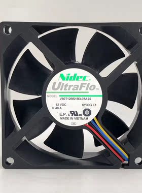 原装Nidec V80T12BS1B3-07A25 12 0.48A 8025 4线PWM散热风扇