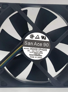三洋 9GA0912P4G05 12V 0.28A 9cm/厘米9025四线静音pwm温控风扇