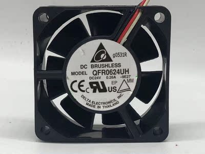 台达 6025 24V 0.26A 三线大风量双滚珠散热风扇 6CM QFR0624UH