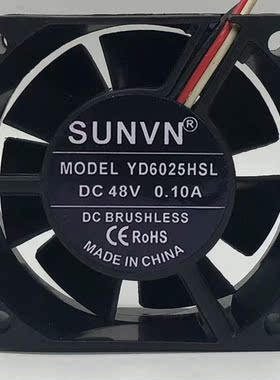 DC6025含油 48V 60*60*25MM 6CM/厘米 三线报警 电脑机箱散热风扇