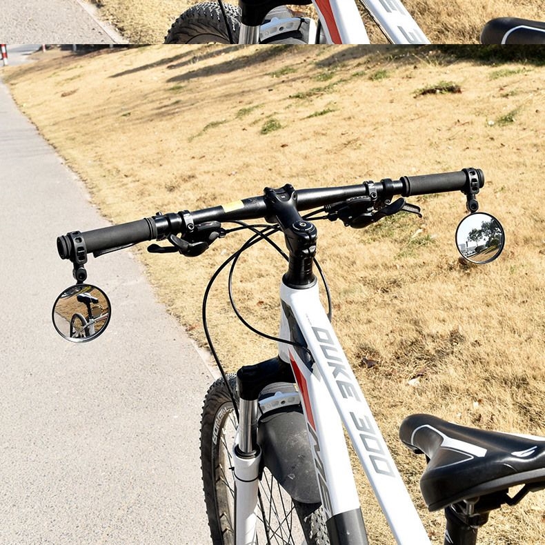 自行车后视镜 单车反光镜 广角凸面镜 山地车安全镜 硅胶柄后视镜