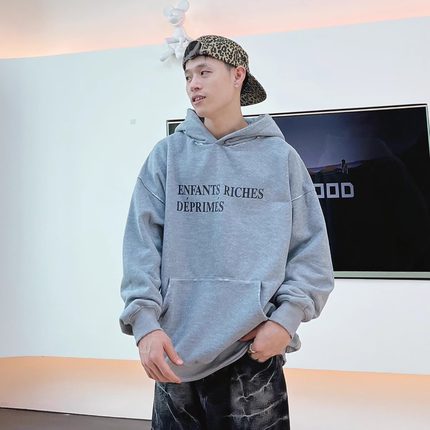 SWAG美式复古简约ERD经典标语水洗破坏男女连帽卫衣帽衫情侣秋冬