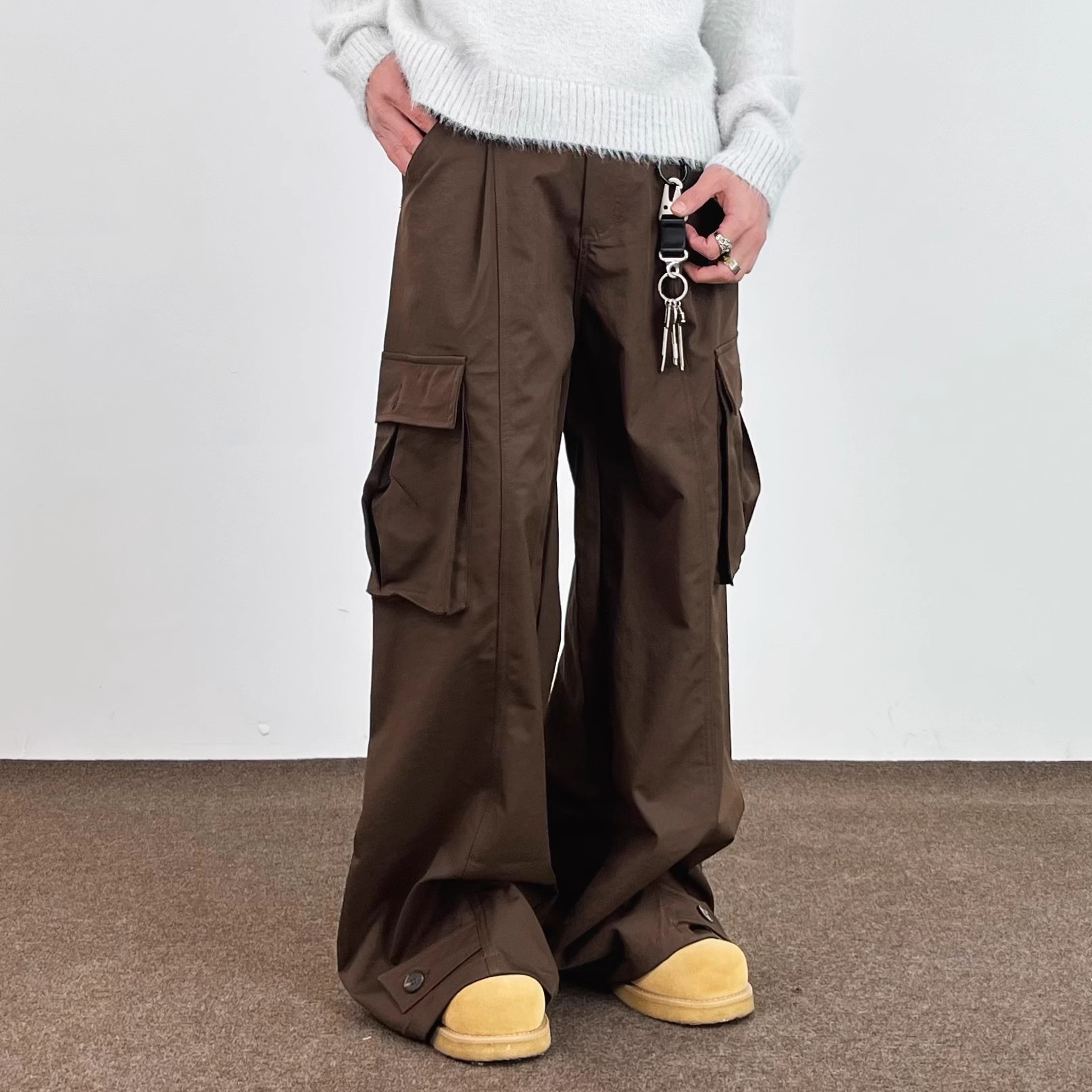 美式复古多口袋工装裤男女潮牌