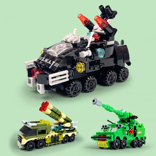 儿童积木拼装玩具特警车坦克初级入门级简单飞机系列3到6岁礼物