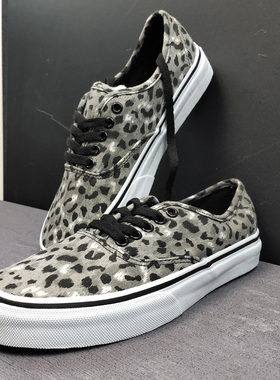 硫化双围条品质灰色豹纹帆布鞋男VANCE ALICE生胶牛津鞋底滑板鞋