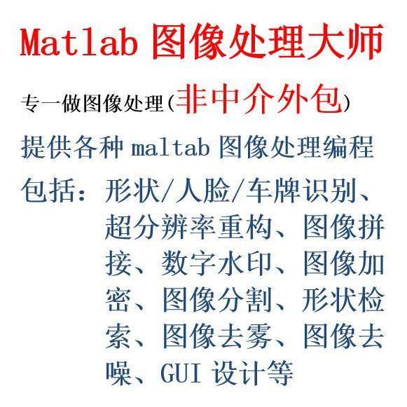 matlab代做编程程序/matlab图像处理/图像识别分析/图像算法代码
